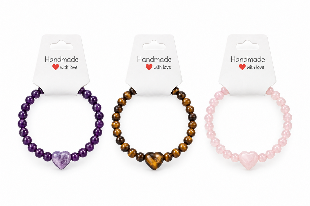 Herzförmige Energiesteine Armbänder