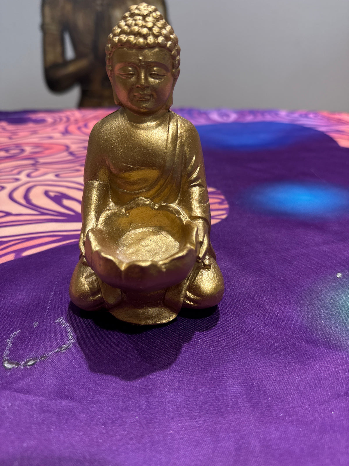 Gold Buddha Teelichtfigur