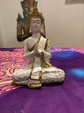 Weiß/Gold Buddhafigur